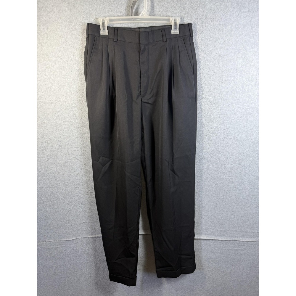 City Streets Pants Mens 32x32 Gray Pleated Wool Blend Dress Slacks Business